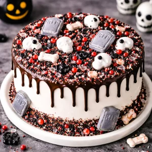 Déco Gâteau Sucre Cercueil et Crâne