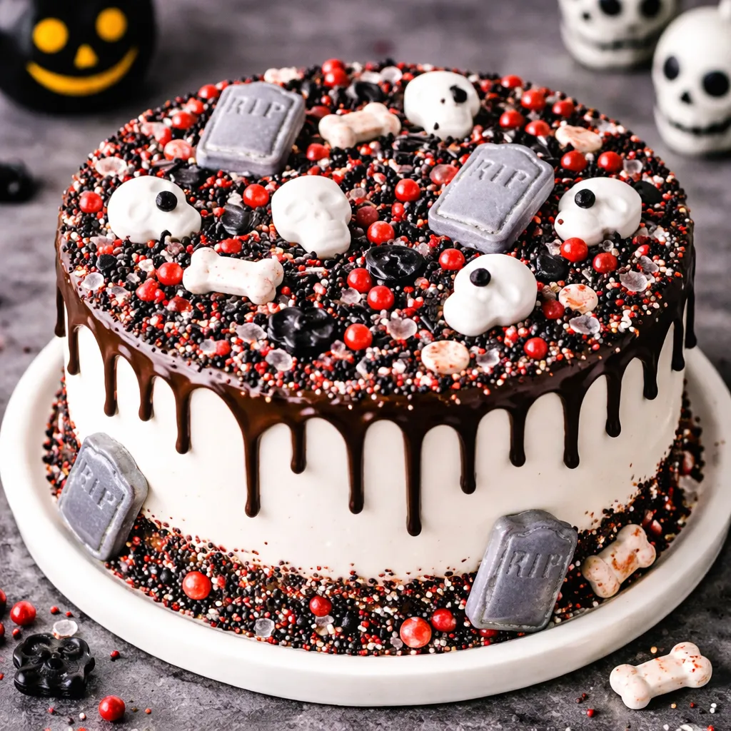 Déco Gâteau Sucre Cercueil et Crâne