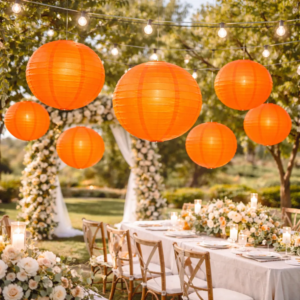 Lampion Mariage Orange – Image 2