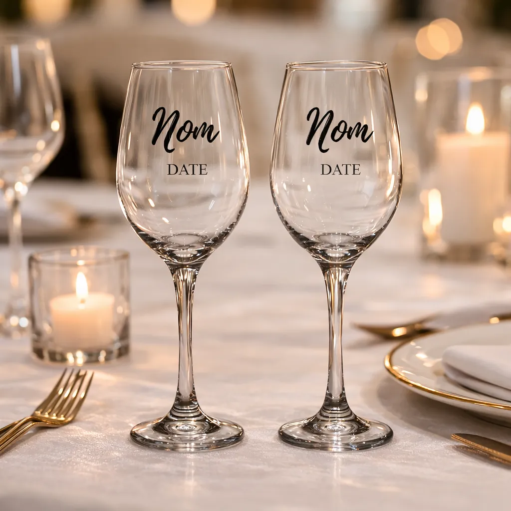 Paire de Verres à Personnaliser Mariage – Image 2