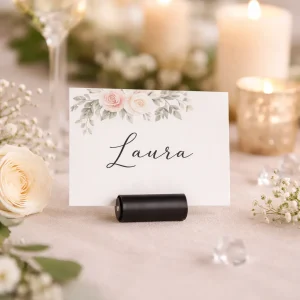 Porte Carte Place Mariage Noir Minimaliste