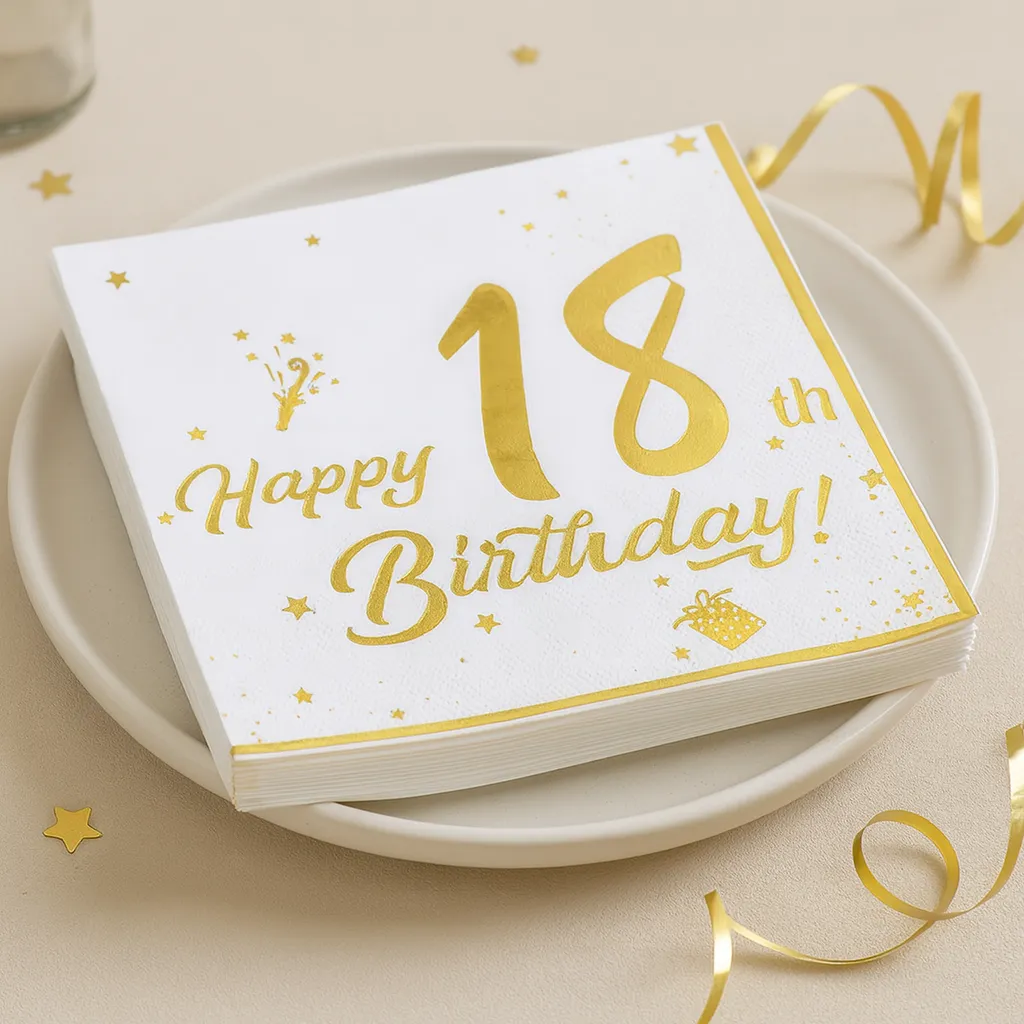 Serviette Happy 18th Birthday – Image 2