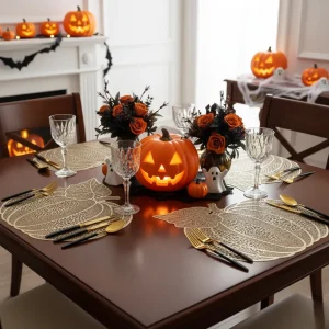 Set De Table Citrouille PVC Gold