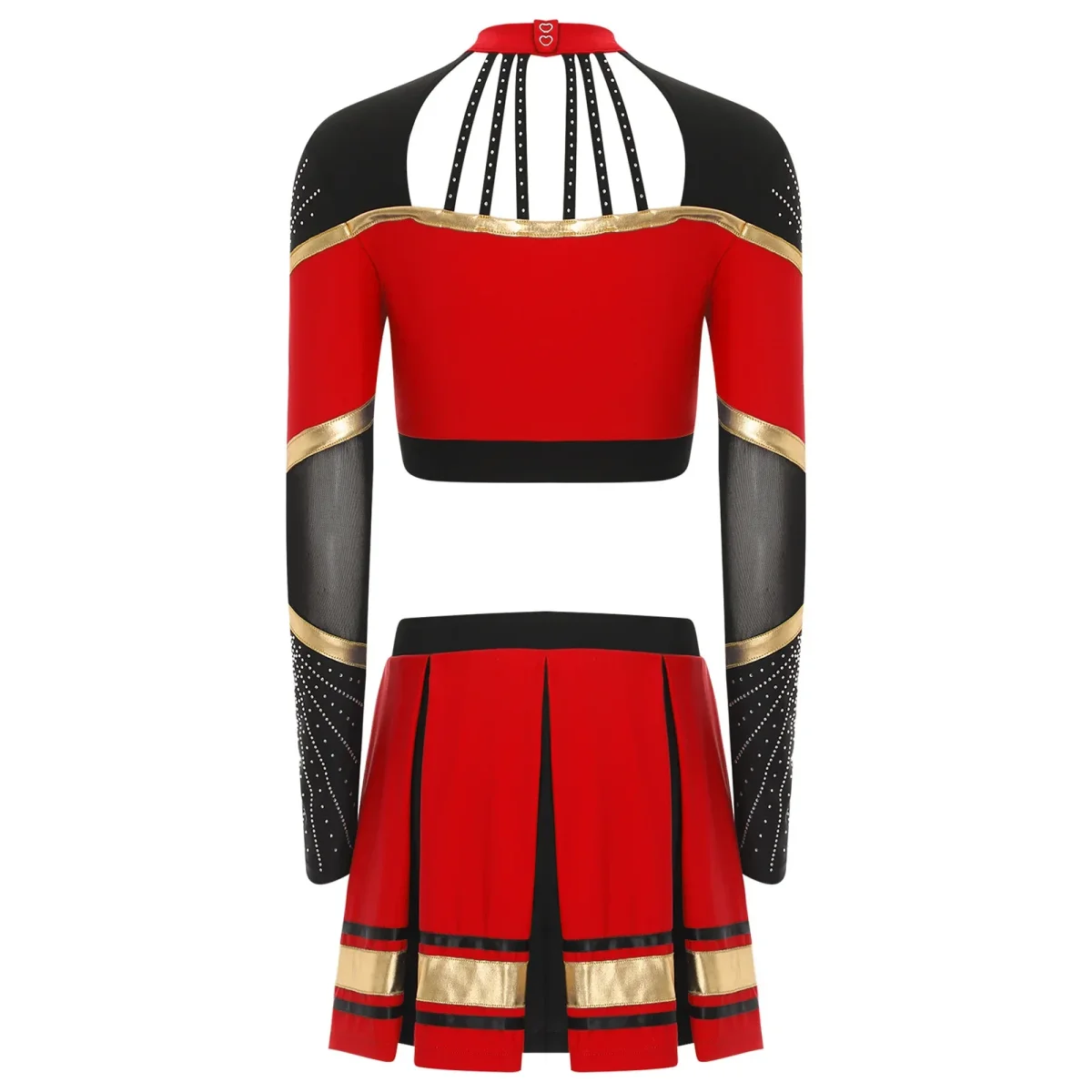 Tenue Pompom Girl Rouge à Manches Longues – Image 6